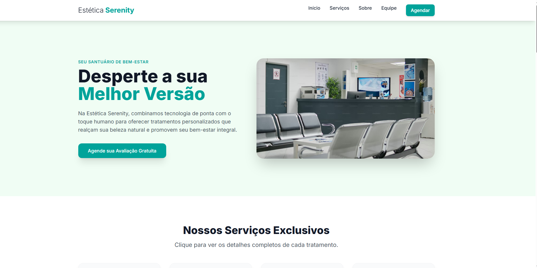 Site para Clínica de Estética e Beleza